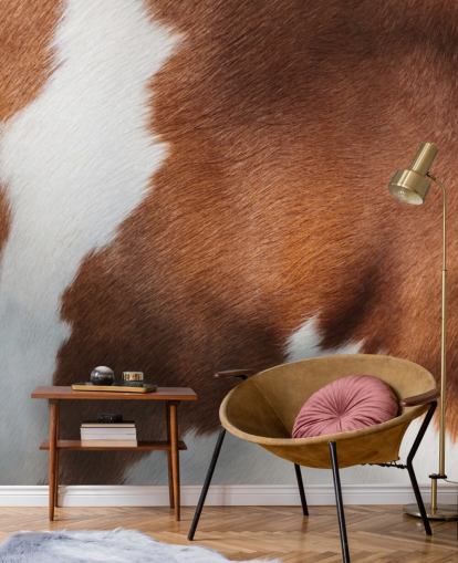 Brun og hvit ku Print Mural