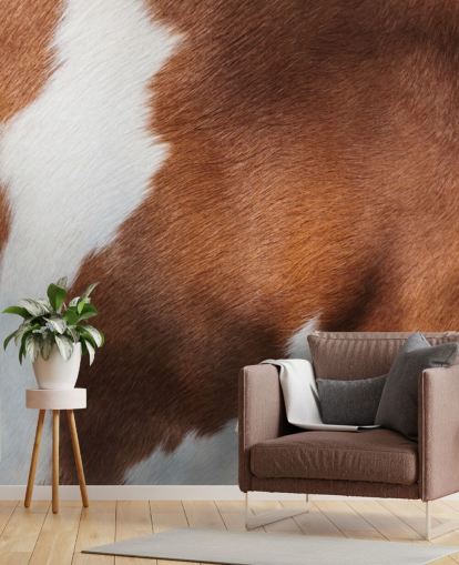 Brown and White Cow Print Mural Brown and White Cow Print Mural