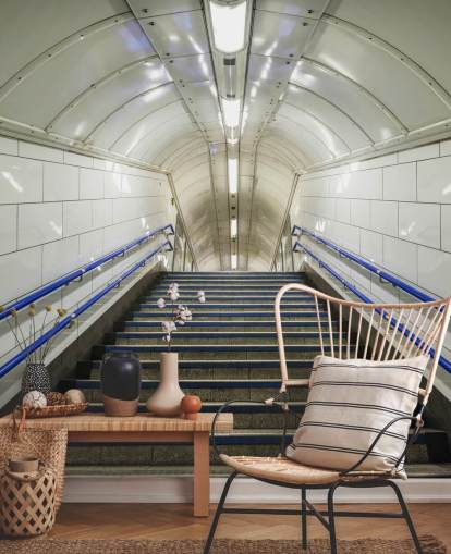 Blue and White Stairs Wallpaper Blue and White Stairs Wallpaper