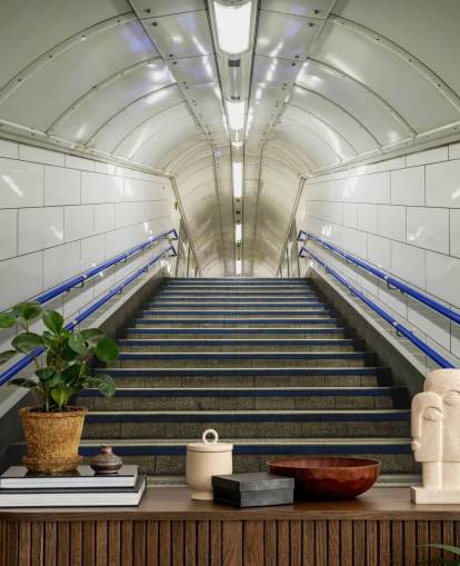 Blue and White Stairs Wallpaper Blue and White Stairs Wallpaper