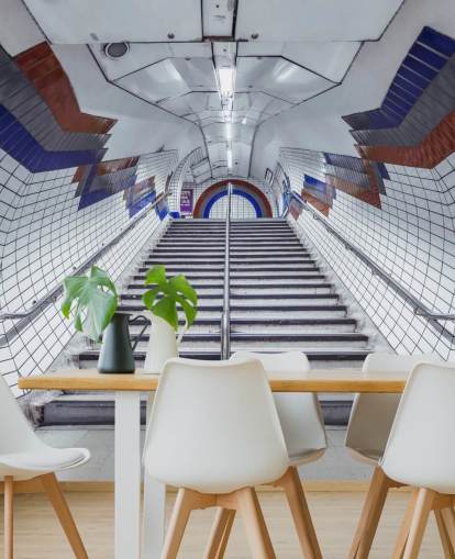 Red and Blue Underground Mural