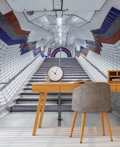 Red and Blue Underground Mural