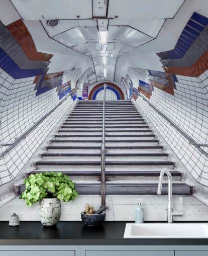 Red and Blue Underground Mural Red and Blue Underground Mural