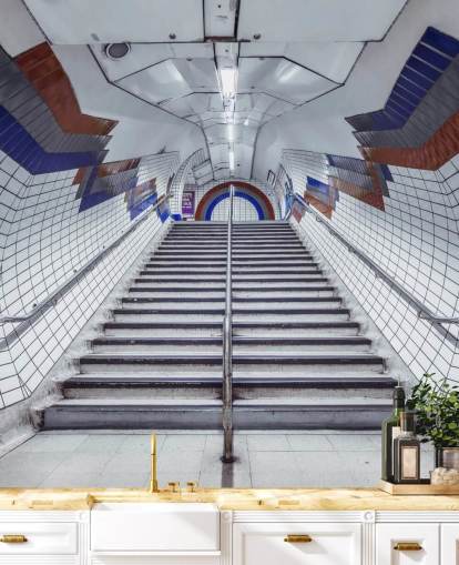 Red and Blue Underground Mural