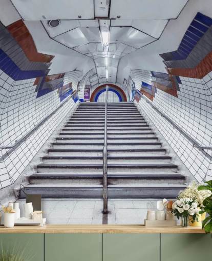 Red and Blue Underground Mural Red and Blue Underground Mural