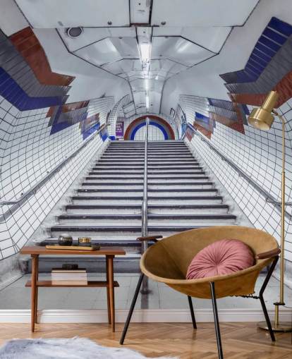 Red and Blue Underground Mural