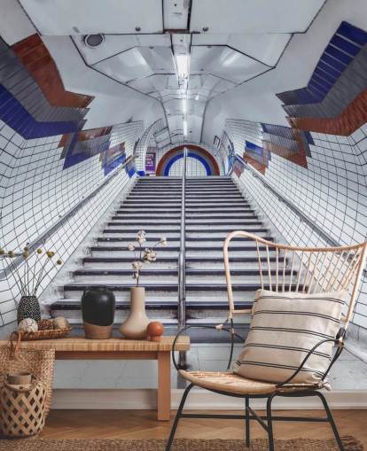 Red and Blue Underground Mural