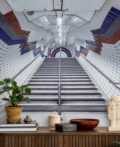 Red and Blue Underground Mural