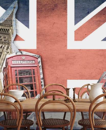 Mural da colagem Union Jack London