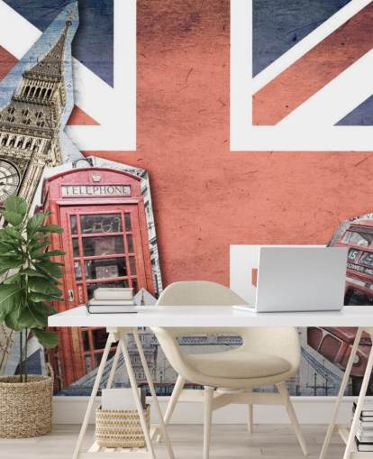 Union Jack London Collage mural