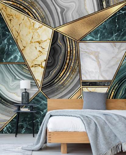 teal, marmor och guld deco kakel tapeter teal, marmor och guld deco kakel tapeter
