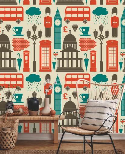 Blue and Red London Wallpaper Blue and Red London Wallpaper