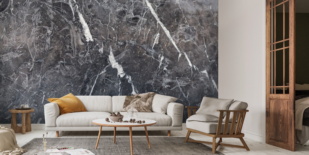 Dark Grey Marble Wallpaper | Wallsauce US