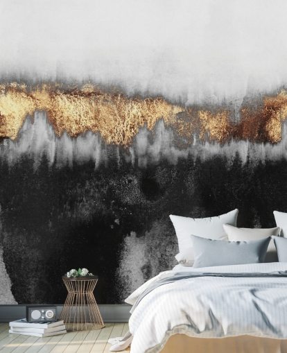 Decorazione murale industriale dorata