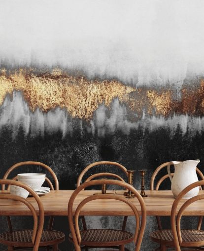 Mural de parede industrial dourado