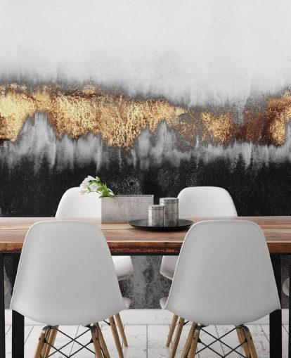 Decorazione murale industriale dorata