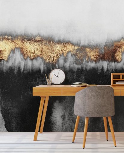 Mural de parede industrial dourado