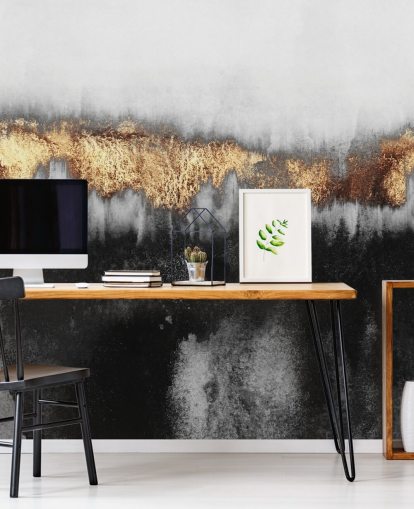 Decorazione murale industriale dorata