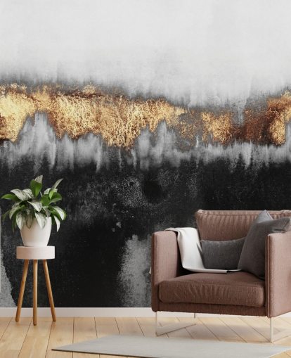 Decorazione murale industriale dorata