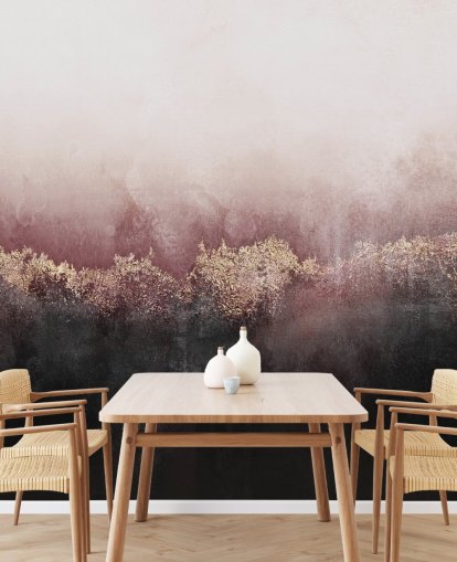 rosa abstrakte Wandtapete namens Pink Sky von Elizabeth Fredriksson für Schlafzimmer und Wohnzimmer