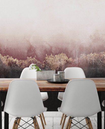 papier peint mural abstrait rose appelé Pink Sky par Elizabeth Fredriksson pour les chambres et les salons