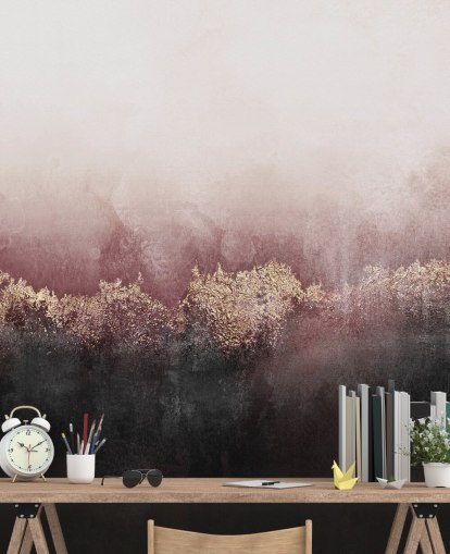 mural de papel pintado abstracto rosa llamado Pink Sky de Elizabeth Fredriksson para dormitorios y salas de estar
