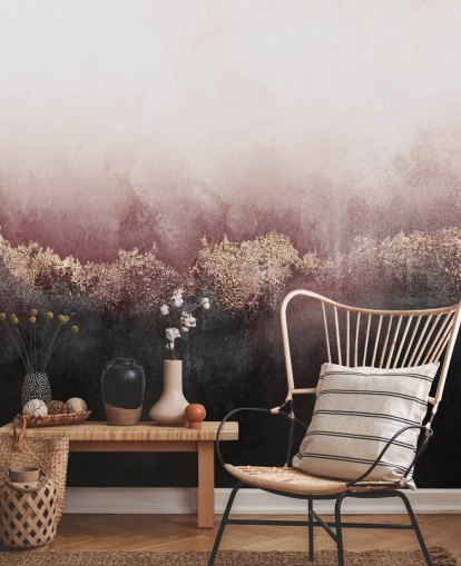 mural de papel de parede abstrato rosa chamado Pink Sky de Elizabeth Fredriksson para quartos e salas de estar