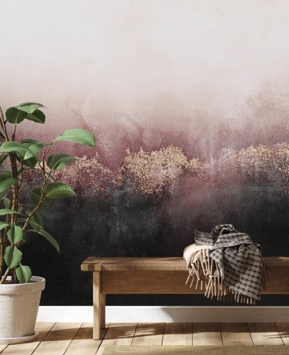 mural de papel pintado abstracto rosa llamado Pink Sky de Elizabeth Fredriksson para dormitorios y salas de estar