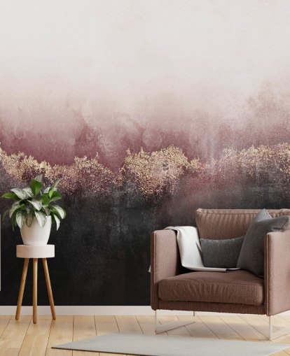 pink abstract wallpaper mural called Pink Sky by Elizabeth Fredriksson for bedrooms and living rooms