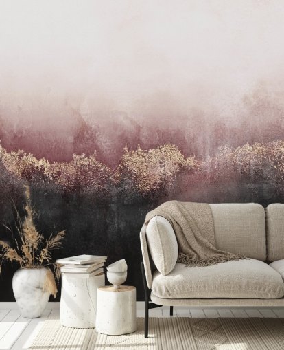 rosa abstrakt tapetmaleri kalt Pink Sky av Elizabeth Fredriksson for soverom og stuer