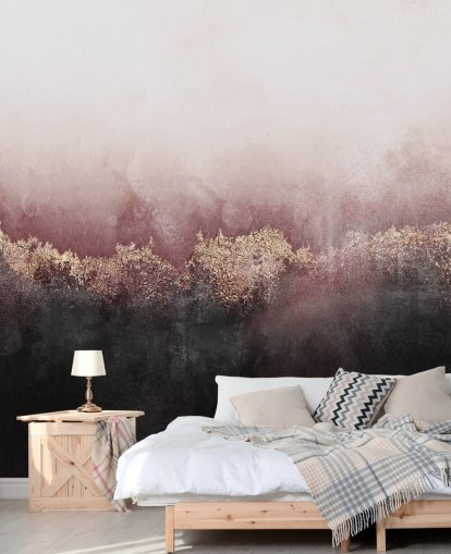 rosa abstrakt tapetmaleri kalt Pink Sky av Elizabeth Fredriksson for soverom og stuer
