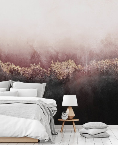 pink abstract wallpaper mural called Pink Sky by Elizabeth Fredriksson for bedrooms and living rooms