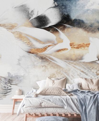 neutral custom abstract wallpaper mural called Soothe Your Soul by Elizabeth Fredriksson for bedrooms or bathrooms