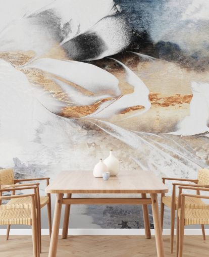 mural de papel de parede abstrato personalizado neutro chamado Soothe Your Soul de Elizabeth Fredriksson para quartos ou banheiros