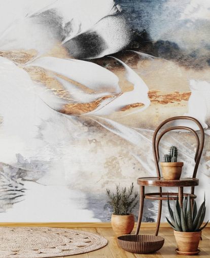 neutral custom abstract wallpaper mural called Soothe Your Soul by Elizabeth Fredriksson for bedrooms or bathrooms