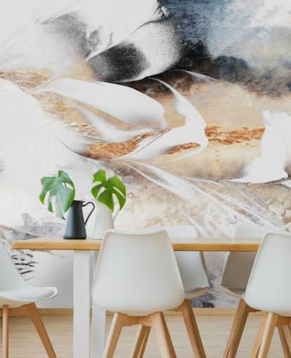 neutral custom abstract wallpaper mural called Soothe Your Soul by Elizabeth Fredriksson for bedrooms or bathrooms