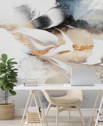 neutral custom abstract wallpaper mural called Soothe Your Soul by Elizabeth Fredriksson for bedrooms or bathrooms