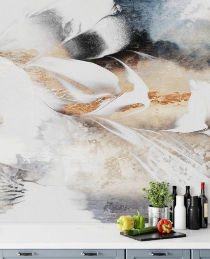 neutral custom abstract wallpaper mural called Soothe Your Soul by Elizabeth Fredriksson for bedrooms or bathrooms