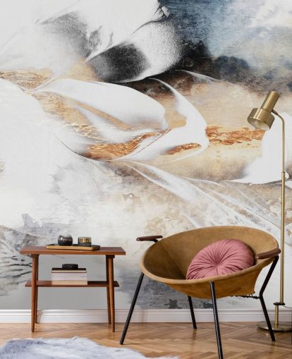 neutral custom abstract wallpaper mural called Soothe Your Soul by Elizabeth Fredriksson for bedrooms or bathrooms