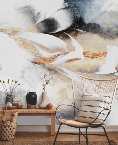 mural de papel pintado abstracto personalizado neutro llamado Soothe Your Soul de Elizabeth Fredriksson para dormitorios o baños