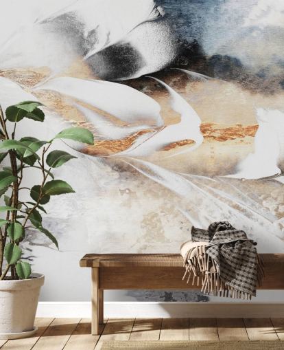 mural de papel pintado abstracto personalizado neutro llamado Soothe Your Soul de Elizabeth Fredriksson para dormitorios o baños