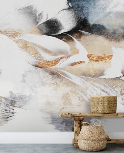 mural de papel de parede abstrato personalizado neutro chamado Soothe Your Soul de Elizabeth Fredriksson para quartos ou banheiros