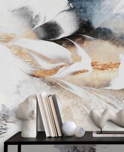 mural de papel de parede abstrato personalizado neutro chamado Soothe Your Soul de Elizabeth Fredriksson para quartos ou banheiros