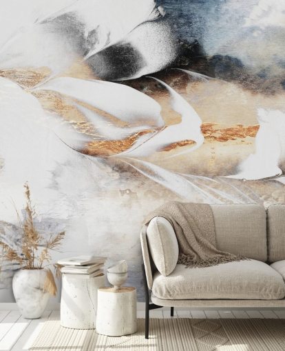 neutral custom abstract wallpaper mural called Soothe Your Soul by Elizabeth Fredriksson for bedrooms or bathrooms