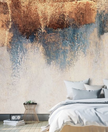 mural de papel pintado de hormigón blanco y azul llamado Storm Ahead de Elizabeth Fredriksson para dormitorio o baño