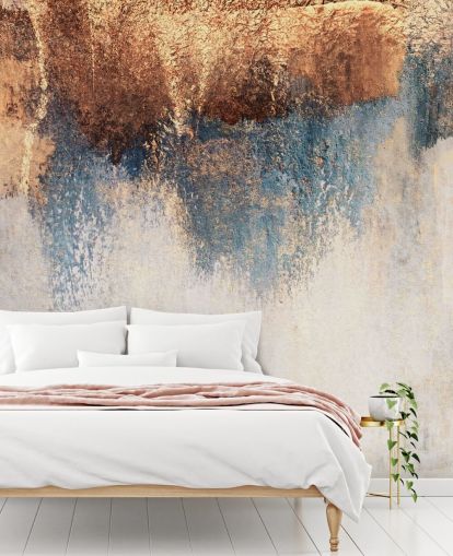 mural de papel pintado de hormigón blanco y azul llamado Storm Ahead de Elizabeth Fredriksson para dormitorio o baño