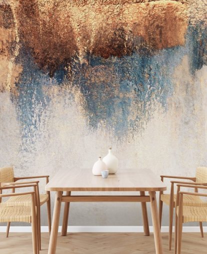 white and blue concrete wallpaper mural called Storm Ahead by Elizabeth Fredriksson for bedroom or bathroom