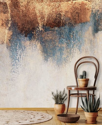 white and blue concrete wallpaper mural called Storm Ahead by Elizabeth Fredriksson for bedroom or bathroom