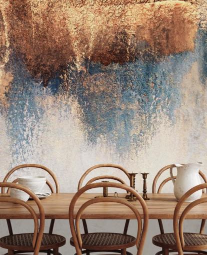 white and blue concrete wallpaper mural called Storm Ahead by Elizabeth Fredriksson for bedroom or bathroom