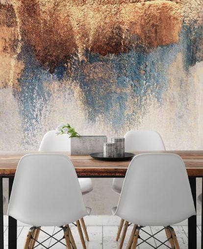 white and blue concrete wallpaper mural called Storm Ahead by Elizabeth Fredriksson for bedroom or bathroom